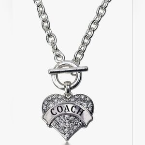 Coach Silver Heart Pendant Necklace